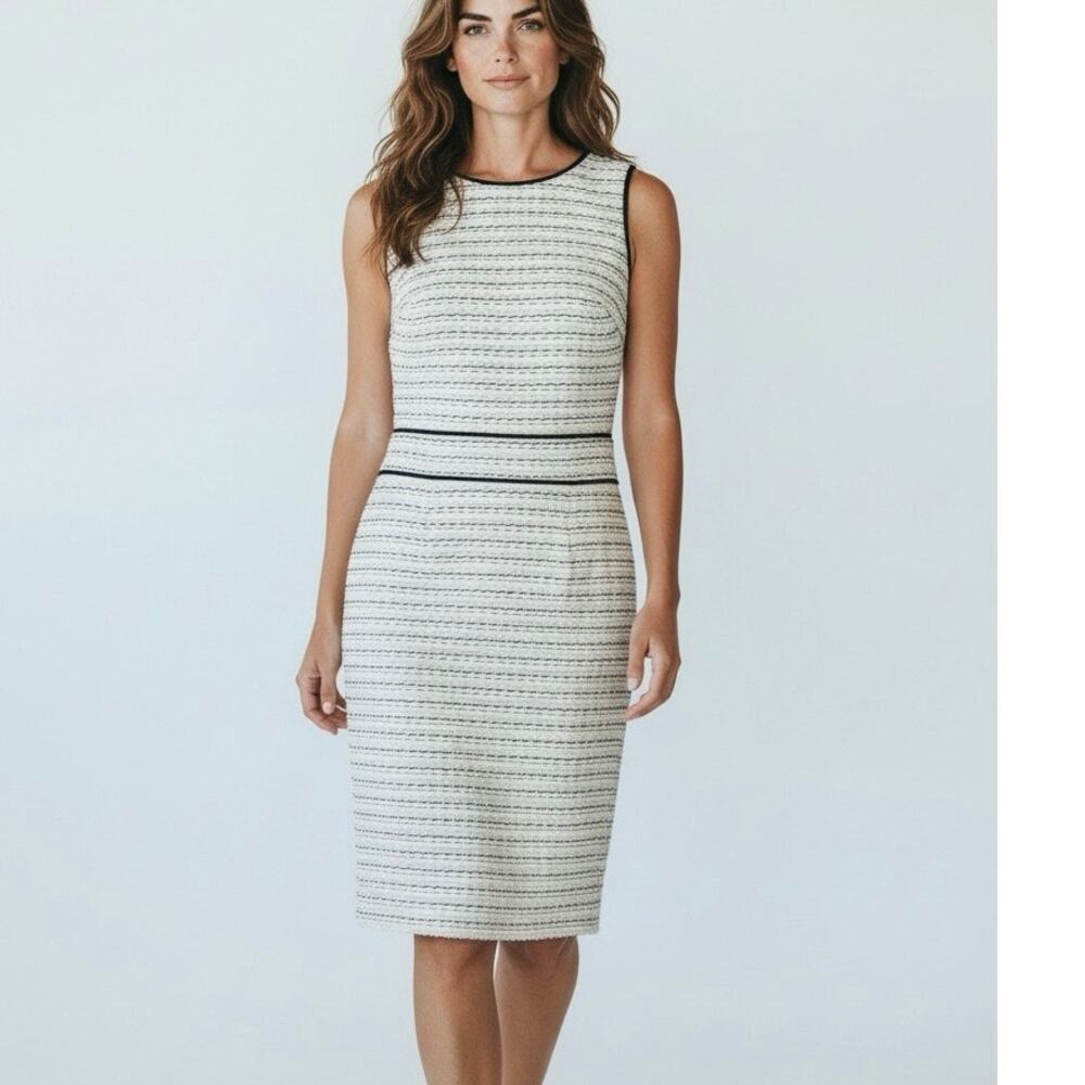 Banana Republic Women’s Sleeveless Sheath Dress Petite Size OP NWT Ivory/Black - Picture 2 of 9